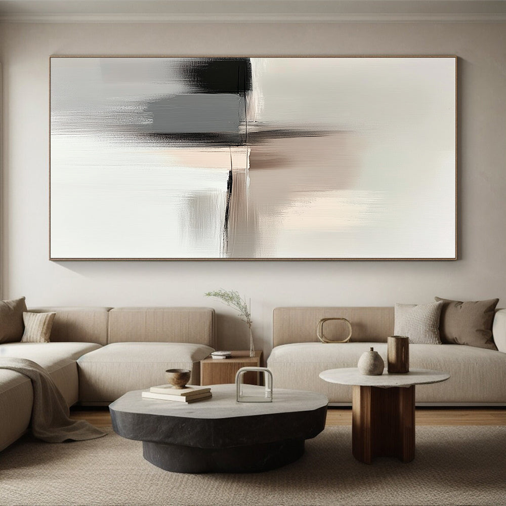Soft Neutral Abstract Painting with Subtle Textures WINK615
