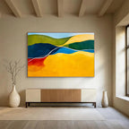 Colorful Curved - River Landscape Abstract Painting with Vivid Hues ABS229