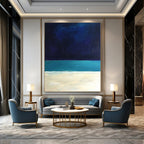 Dark Beach Scene Abstract Painting for Nautical - Themed Studies GAB1301