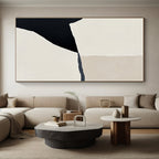 Geometric Black and White Shapes Abstract Painting with Minimalist Precision WINK160