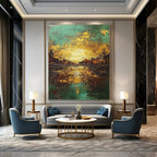 Golden Sunset Abstract Painting for Luxury - Styled Residences GAB1063