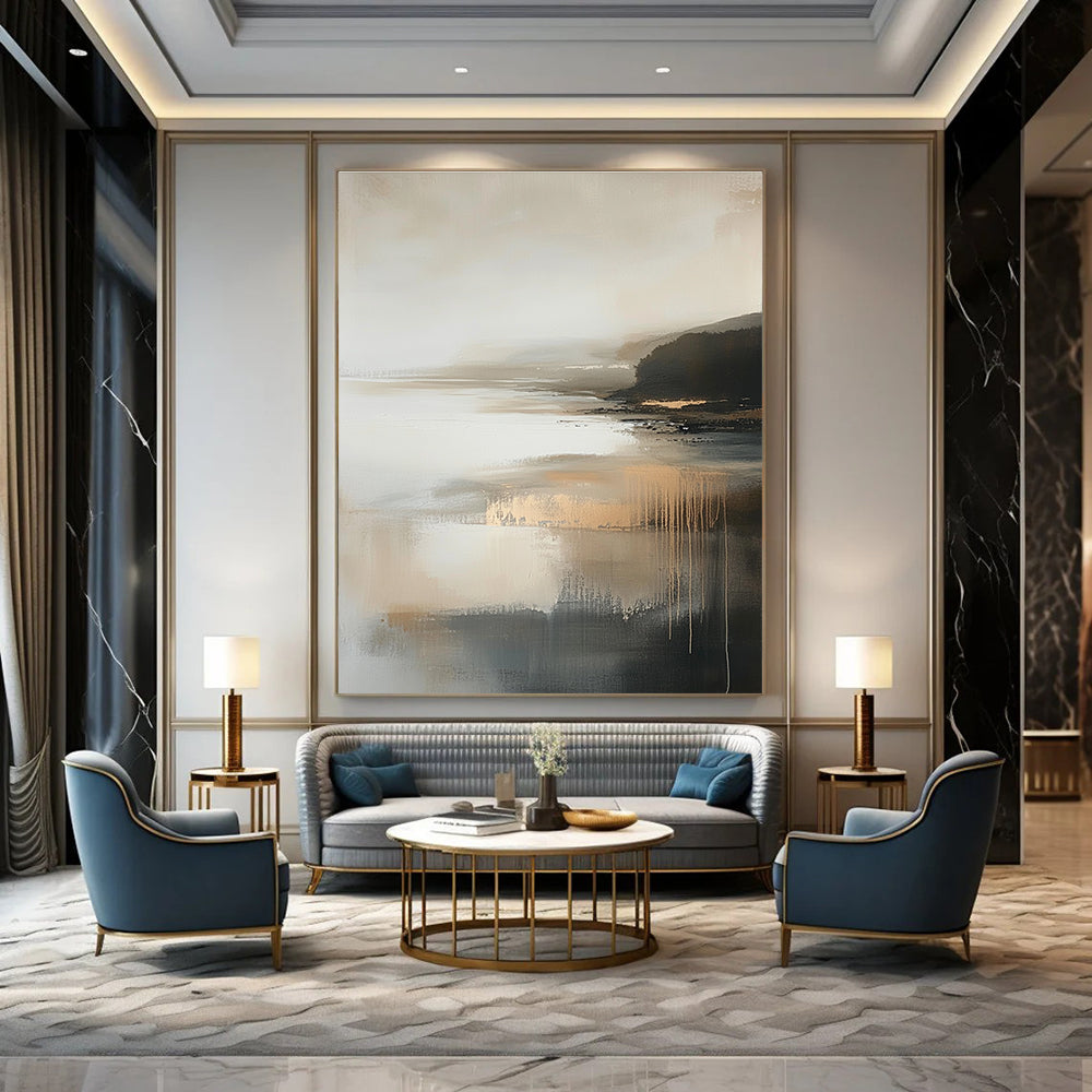 Misty Coastal Abstract Painting for Serene - Styled Bedrooms GAB1061