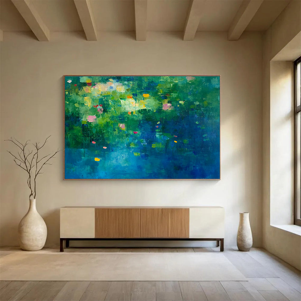 Colorful Garden Abstract Painting with Lush, Imaginative Blooms ABS503