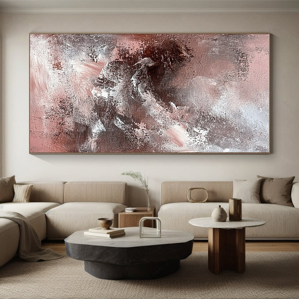 Pink Gray Abstract Painting with Subtle Drama WINK770