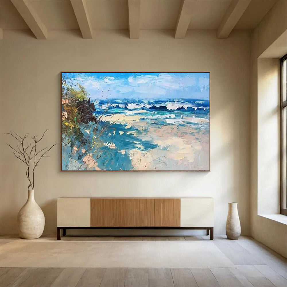 Beach Waves Abstract Painting for Surf Shop Lounges YHT438