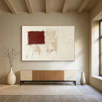 Textured Maroon - Beige Art Translating Raw Emotions into Layered Expressions Abstract Painting ABS143