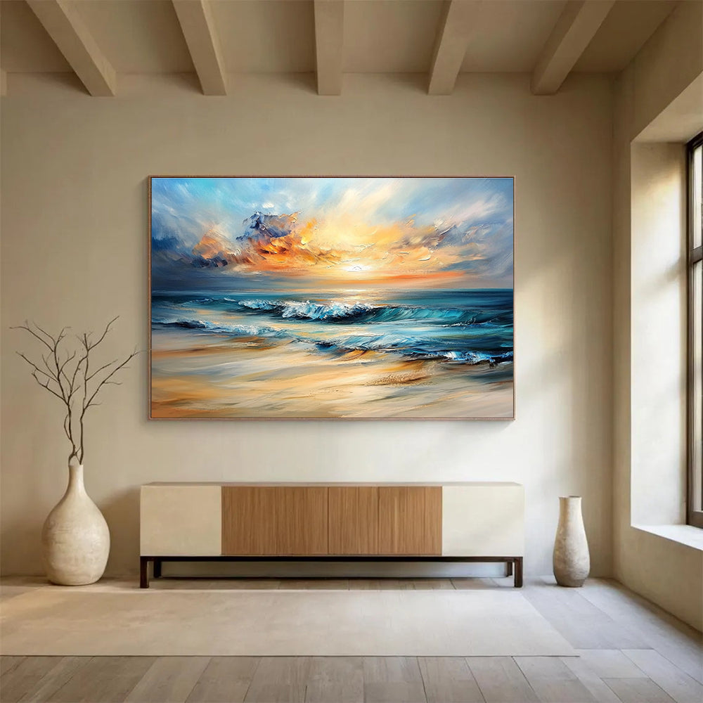 Seaside Sunset - a Moment of Golden Tranquility ABS007
