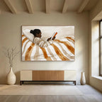 Woman Reading in Bed Abstract Painting with Intimate Comfort ABS615