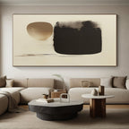 Black and Beige Forms Abstract Painting with Subtle Dynamics WINK171