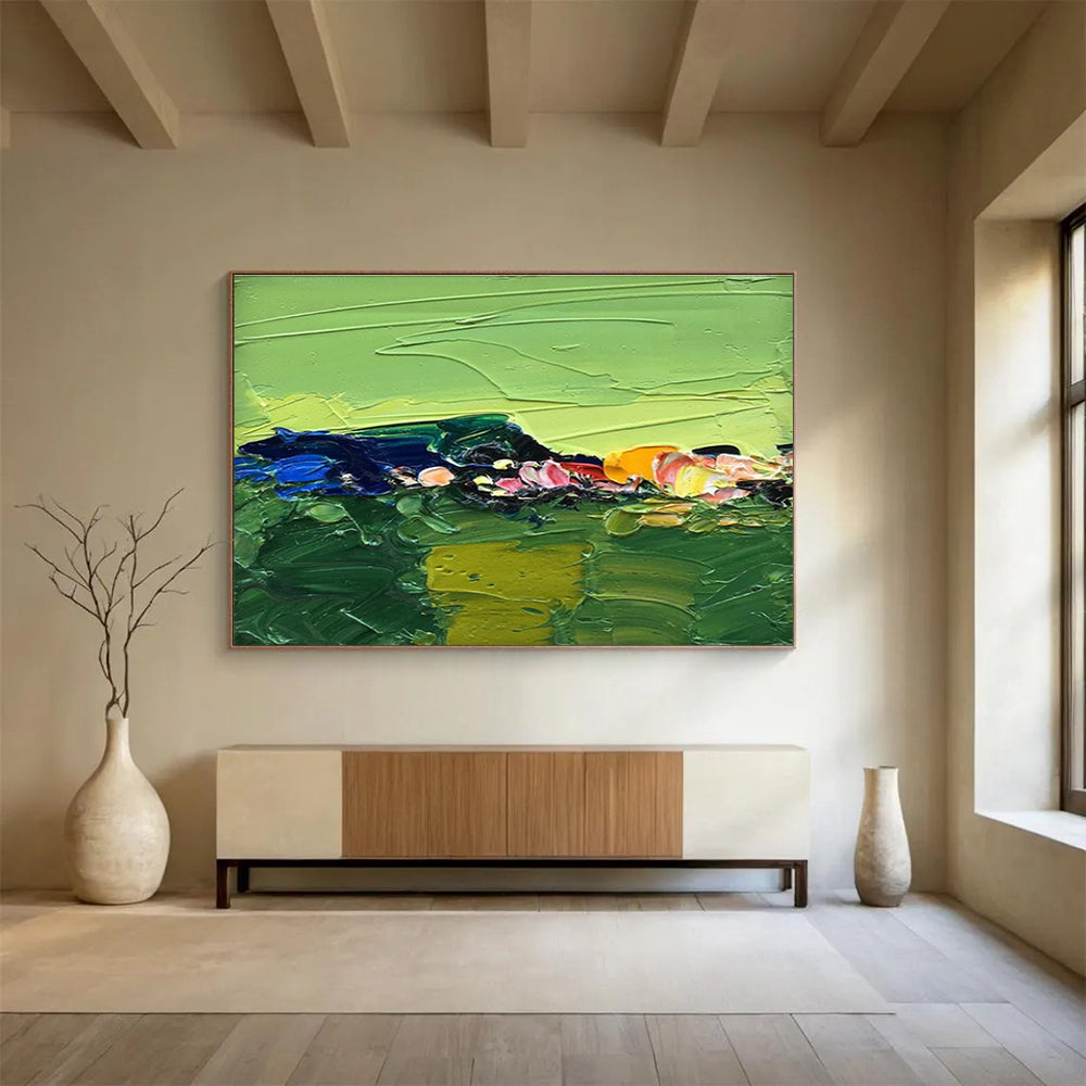 Green Abstract Painting for Modern Art Galleries YHT436