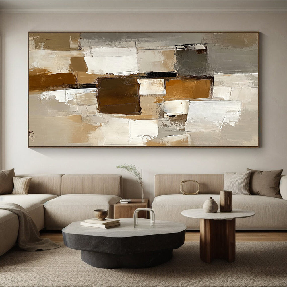 Geometric Abstract Blocks Painting with Structured Simplicity WINK337