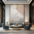 Soft Pastel Textured Abstract Painting for Elegant Bedrooms HENG451