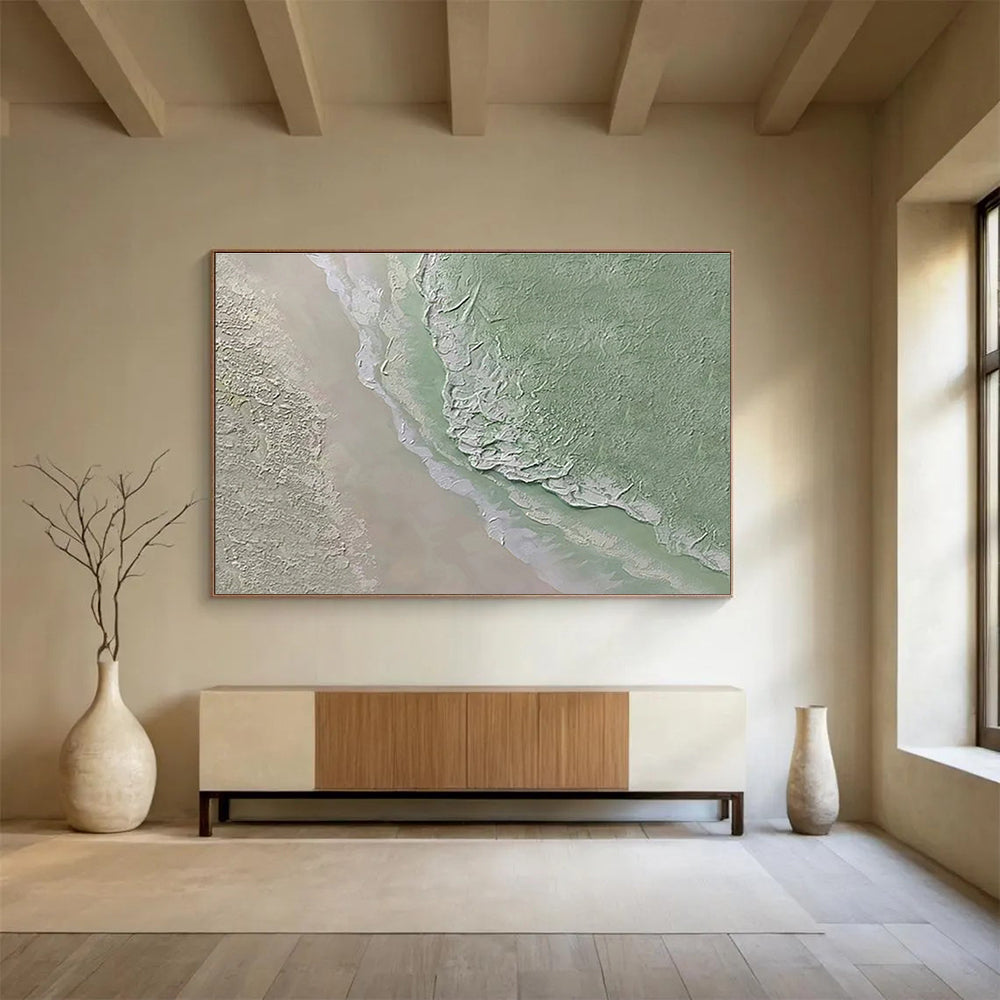 River and Greenery Abstract Painting for Nature - Inspired Home Offices YHT250