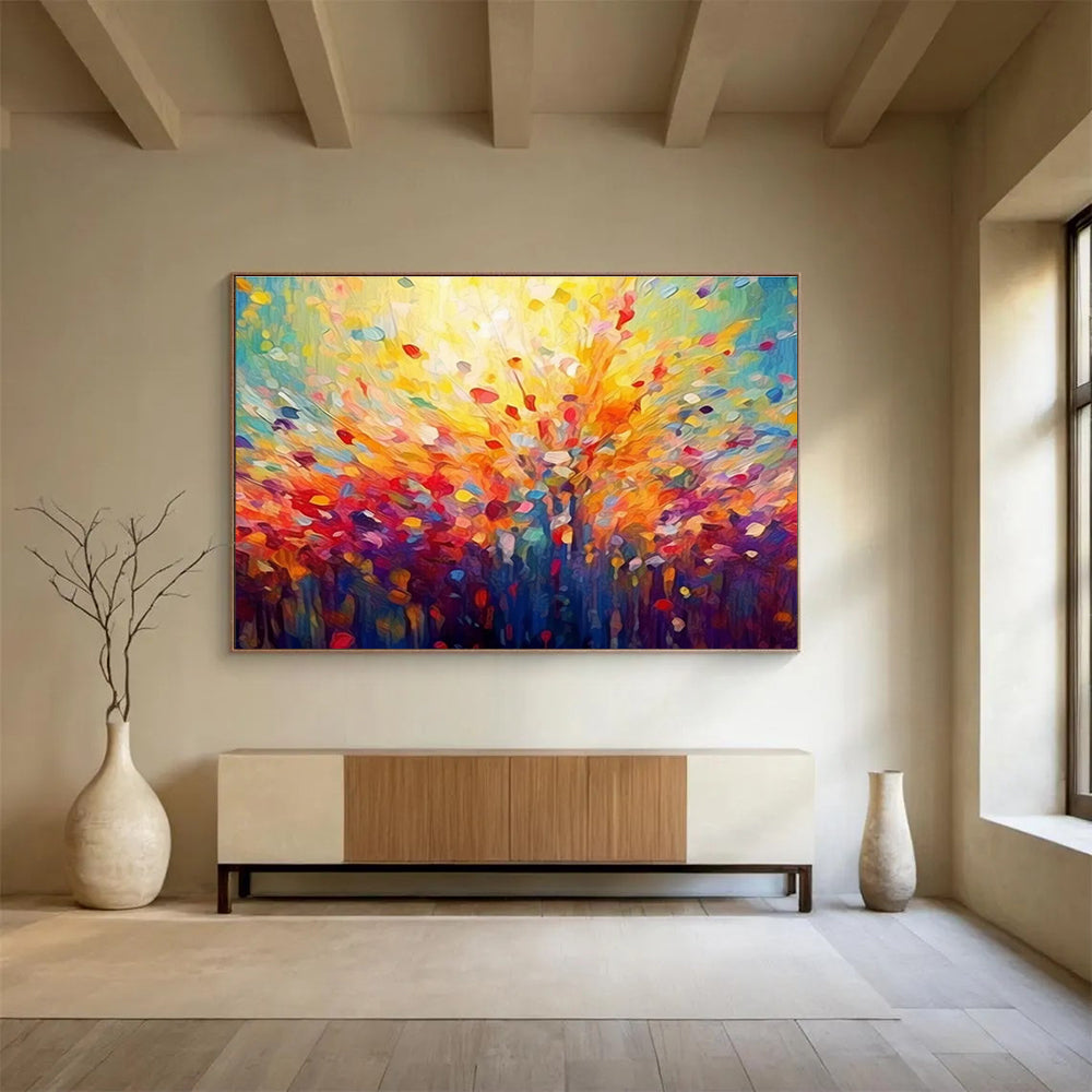 Colorful Tree Abstract Painting for Vibrant Living Rooms YHT290