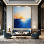 Sunset Over Ocean Abstract Painting for Relaxing - Styled Lounges GAB1077