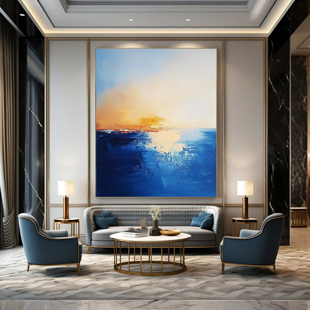 Sunset Over Ocean Abstract Painting for Relaxing - Styled Lounges GAB1077