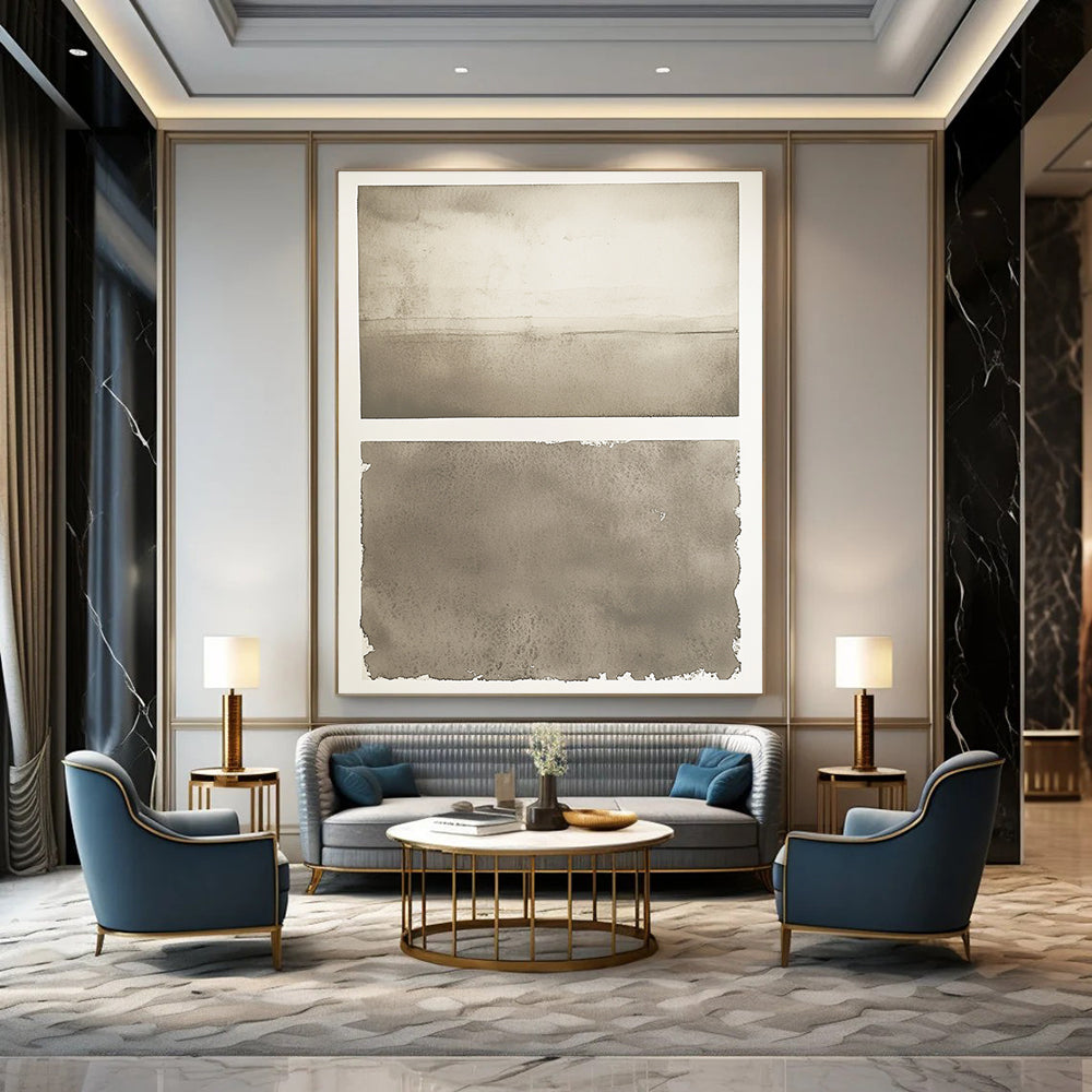 Monochrome Watercolor Subtle Abstract Painting for Serene Spaces GAB1502