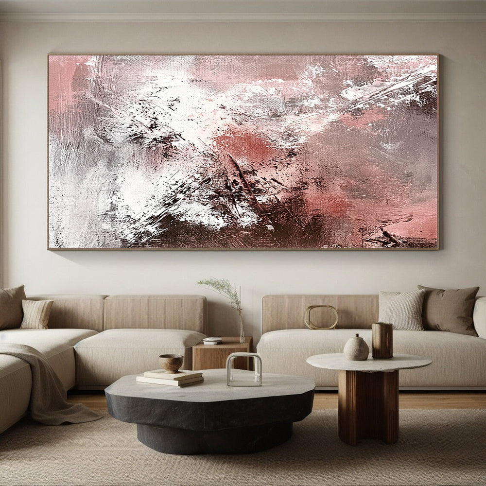 Pink Gray Black Abstract Painting with Subtle Drama WINK540