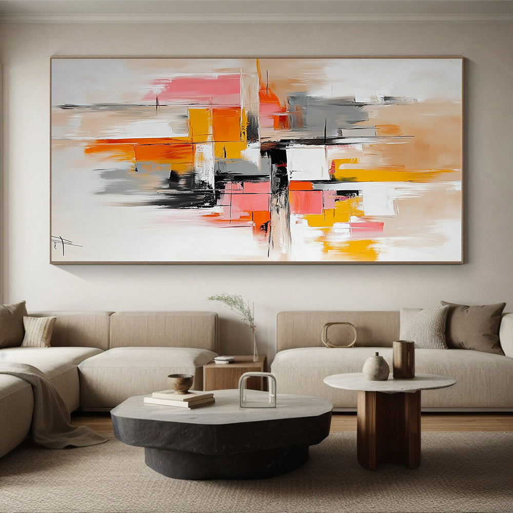 Colorful Geometric Abstract Painting with Modern Flair WINK687