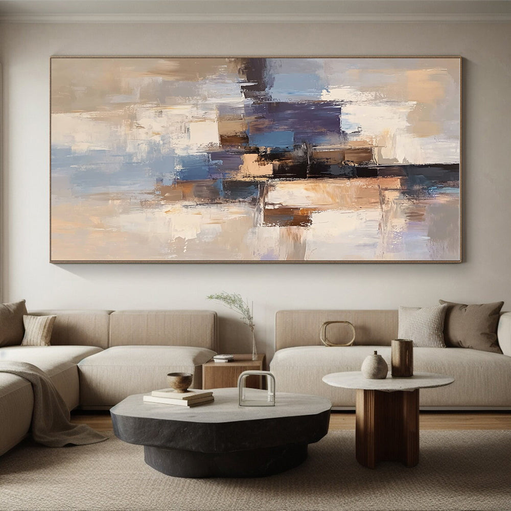 Blue Brown Abstract Painting with Urban Sophistication WINK772