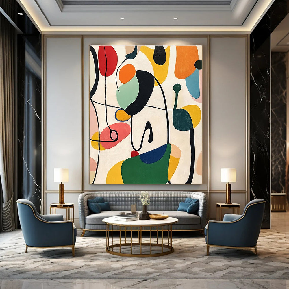 Colorful Organic Shapes Abstract Painting of Playful Forms GAB0111