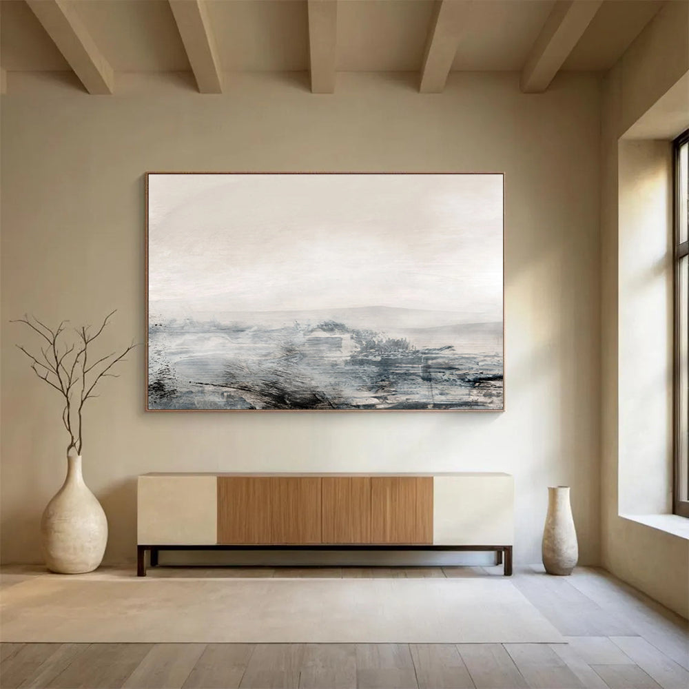 Misty Landscape Abstract Painting for Lakeside Retreats YHT136