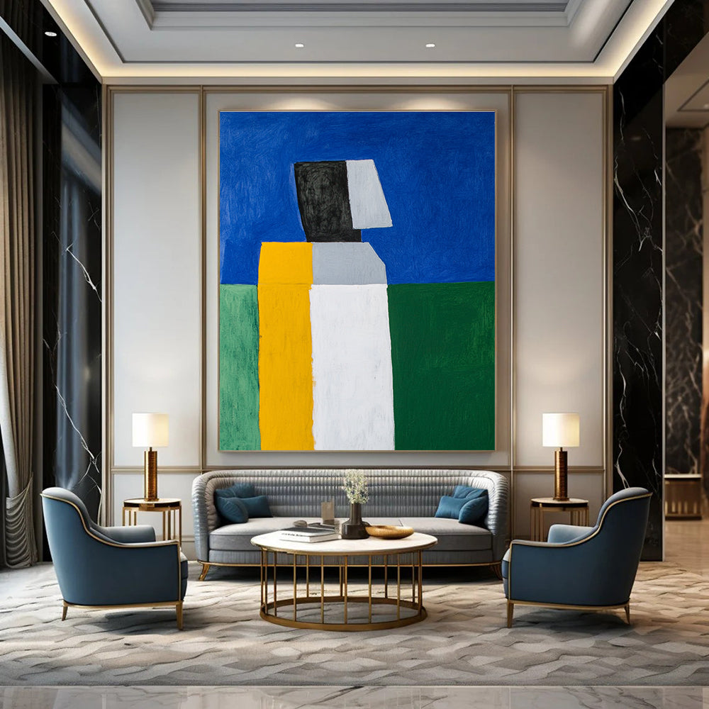 Color Block Figure Geometric Abstract Painting GAB0256