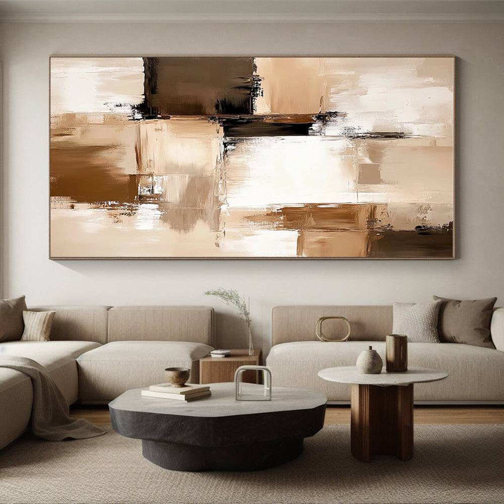 Beige Abstract Composition Painting with Gentle Harmony WINK342