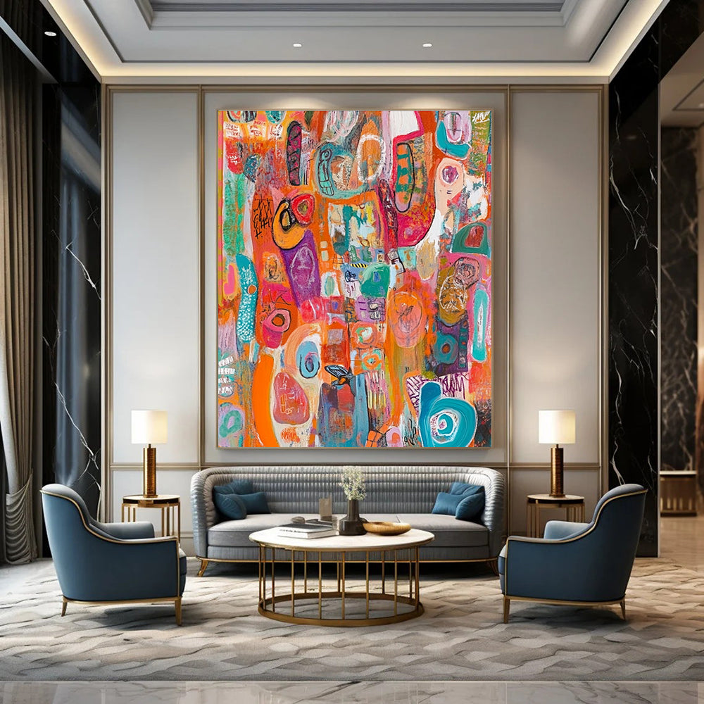 Orange - Toned Abstract Collage - Eclectic Mixed - Media Art GAB0383