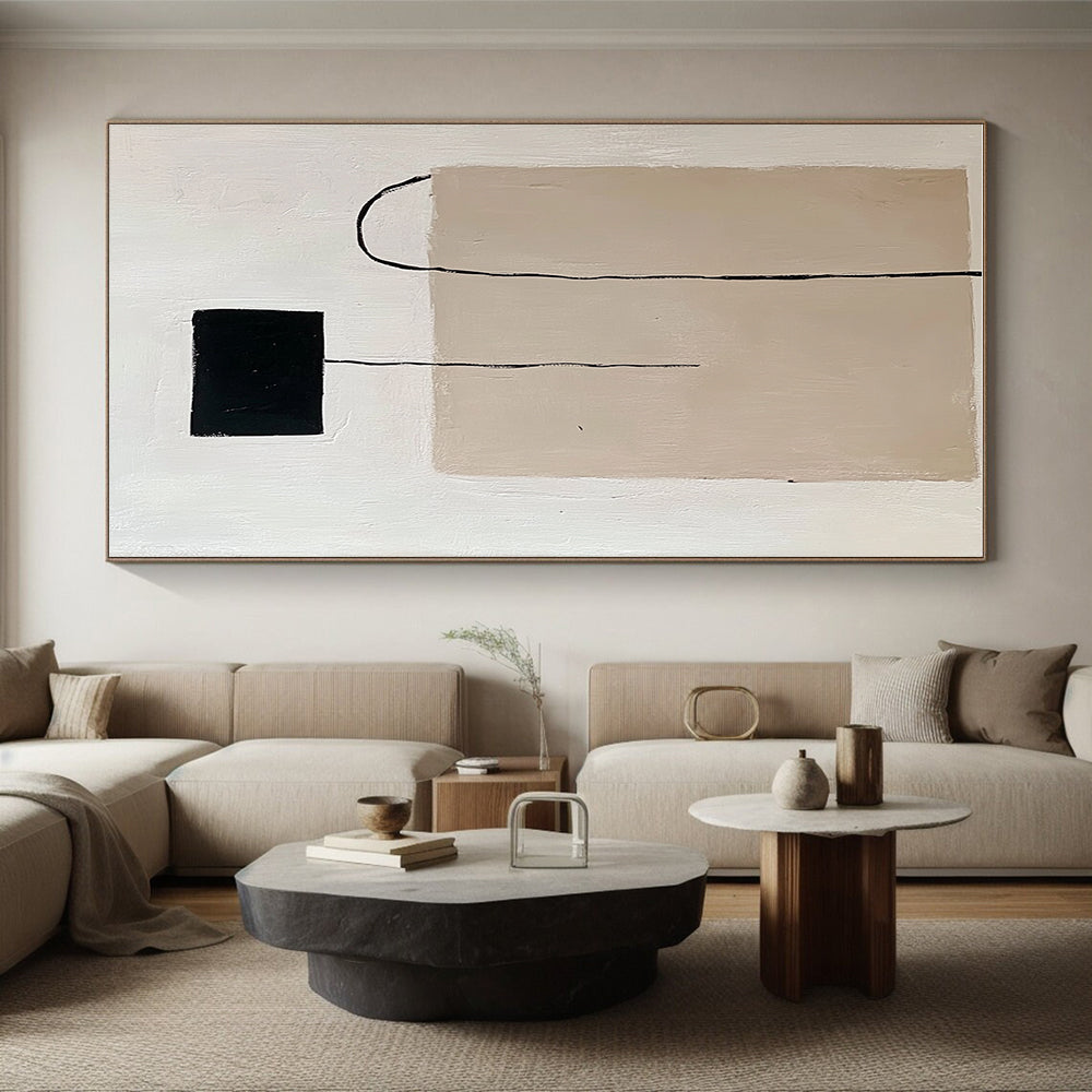 Minimalist Hanging Shapes Abstract Painting with Quiet Simplicity WINK152