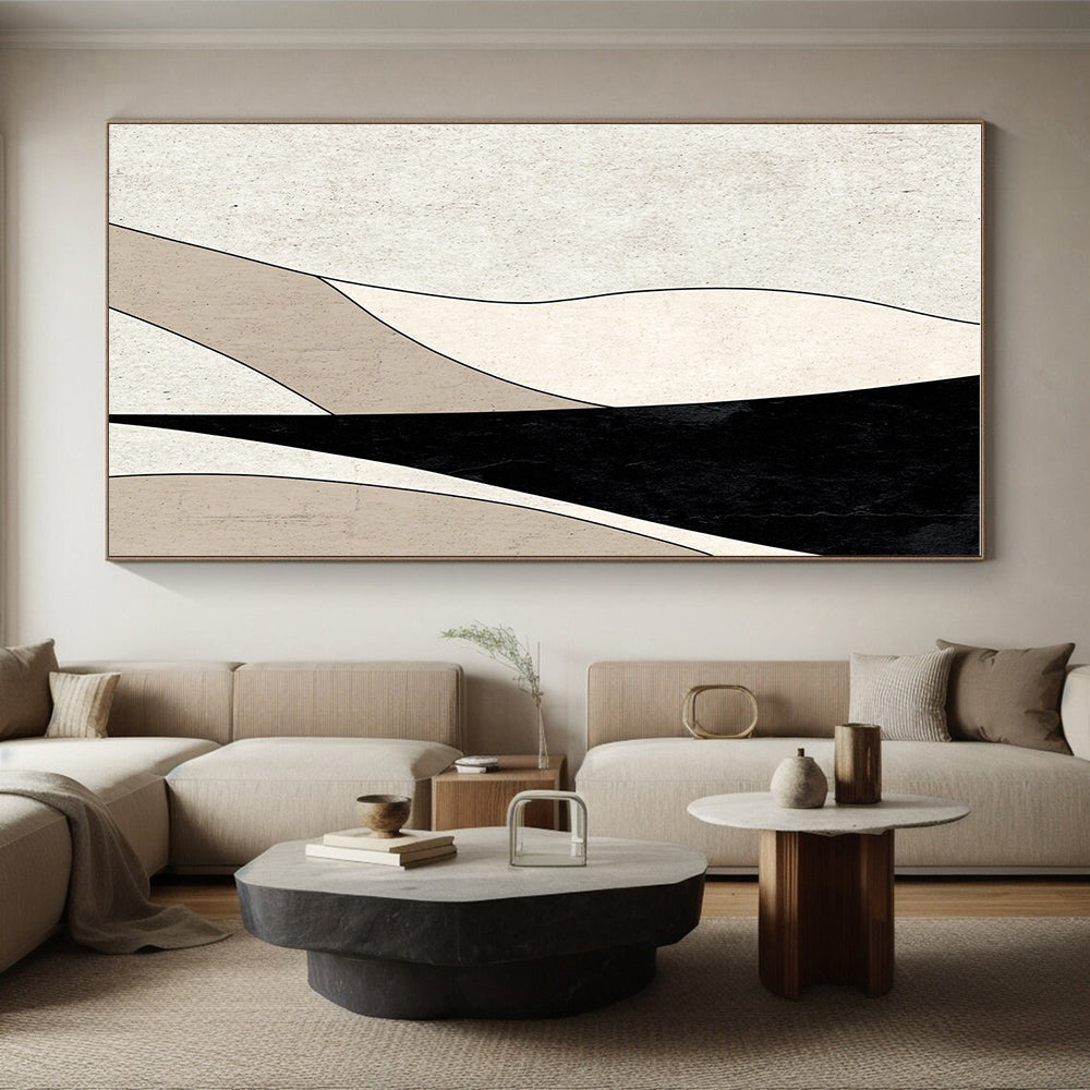 Minimalist Curved Lines Abstract Painting with Gentle Flow WINK058