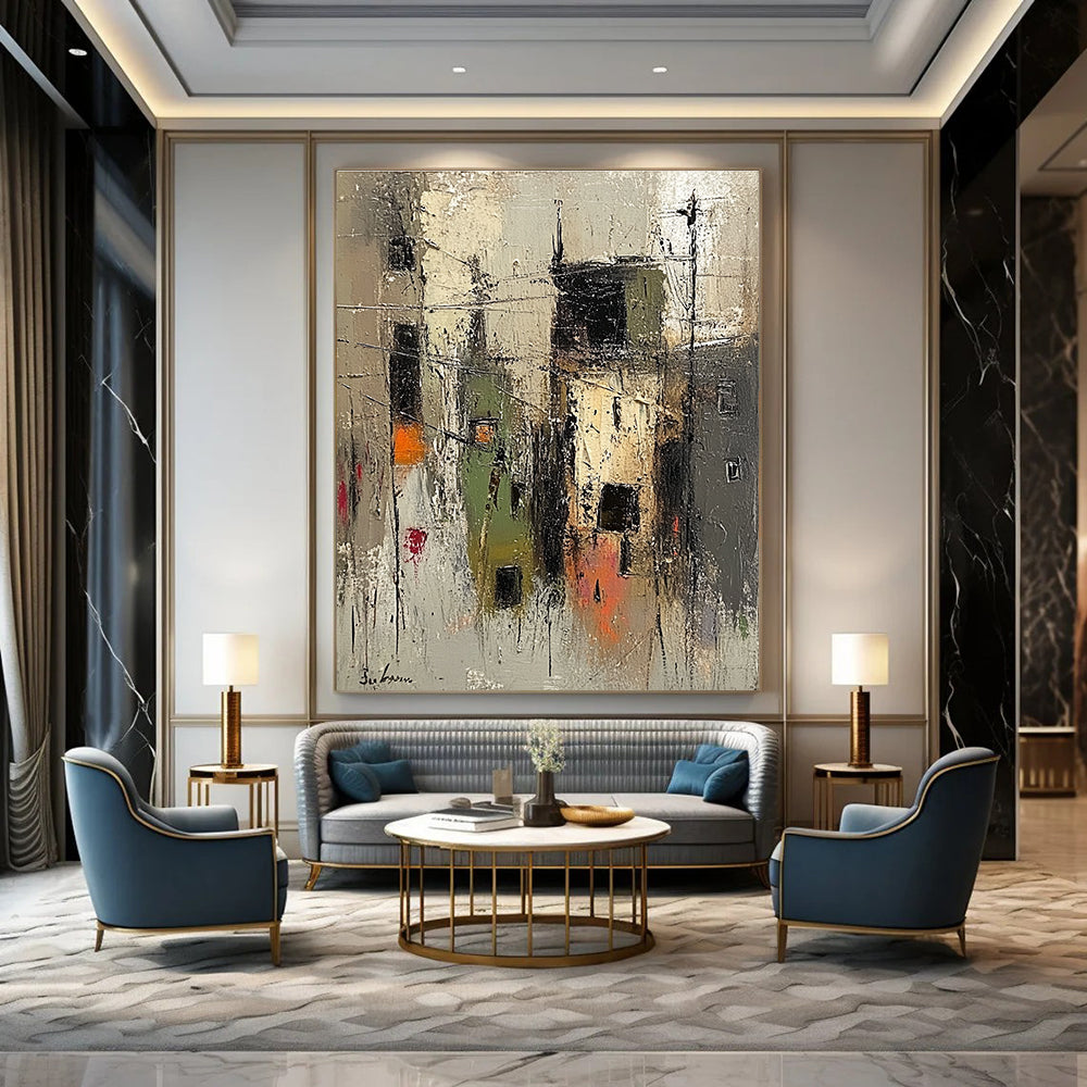 Abstract Urban Street Scene Painting for City - Inspired Cafes GAB1129