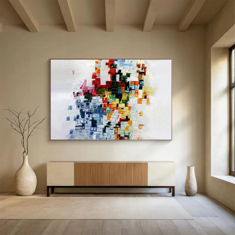 Colorful Mosaic Abstract Painting for Cultural Center Exhibitions YHT288