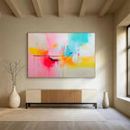 Pastel Colorful Abstract Painting with Delicate Lines ABS304