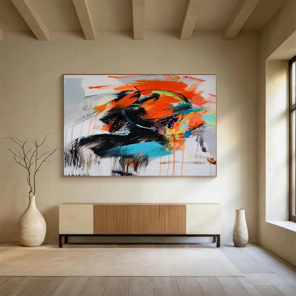 Bold Color Splash Abstract Painting for Art - Inspired Retail Stores YHT287