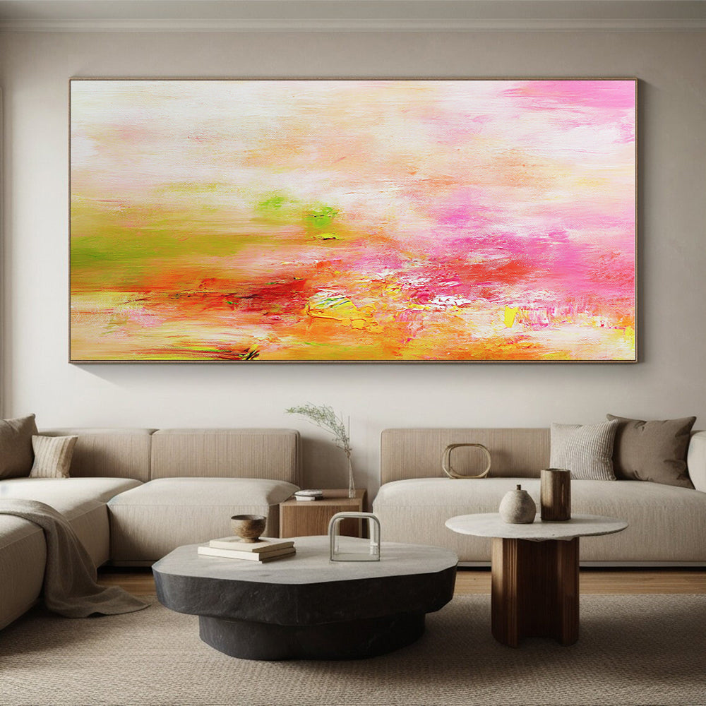 Pink Orange Abstract Painting with Dreamy Warmth WINK704