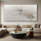 Cracked White Surface Abstract Painting with Textured History WINK095