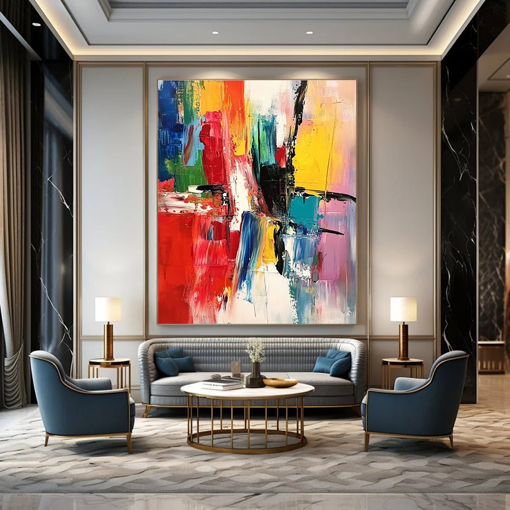 Color Explosion Abstract Painting for Creative Workspaces GAB1139