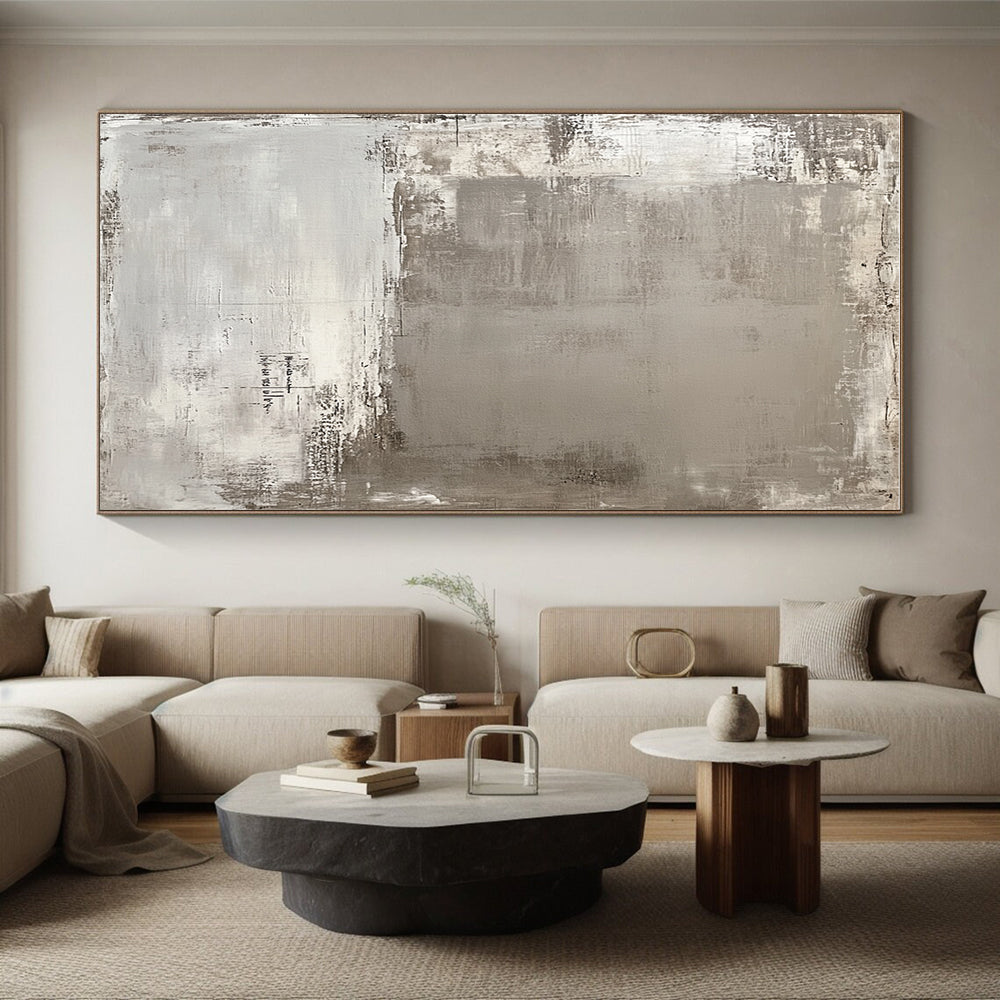 Gray Abstract Textures Abstract Painting with Industrial Charm WINK006