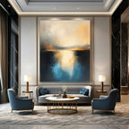 Reflective Horizon - Minimalist Landscape Abstract Painting GAB0629