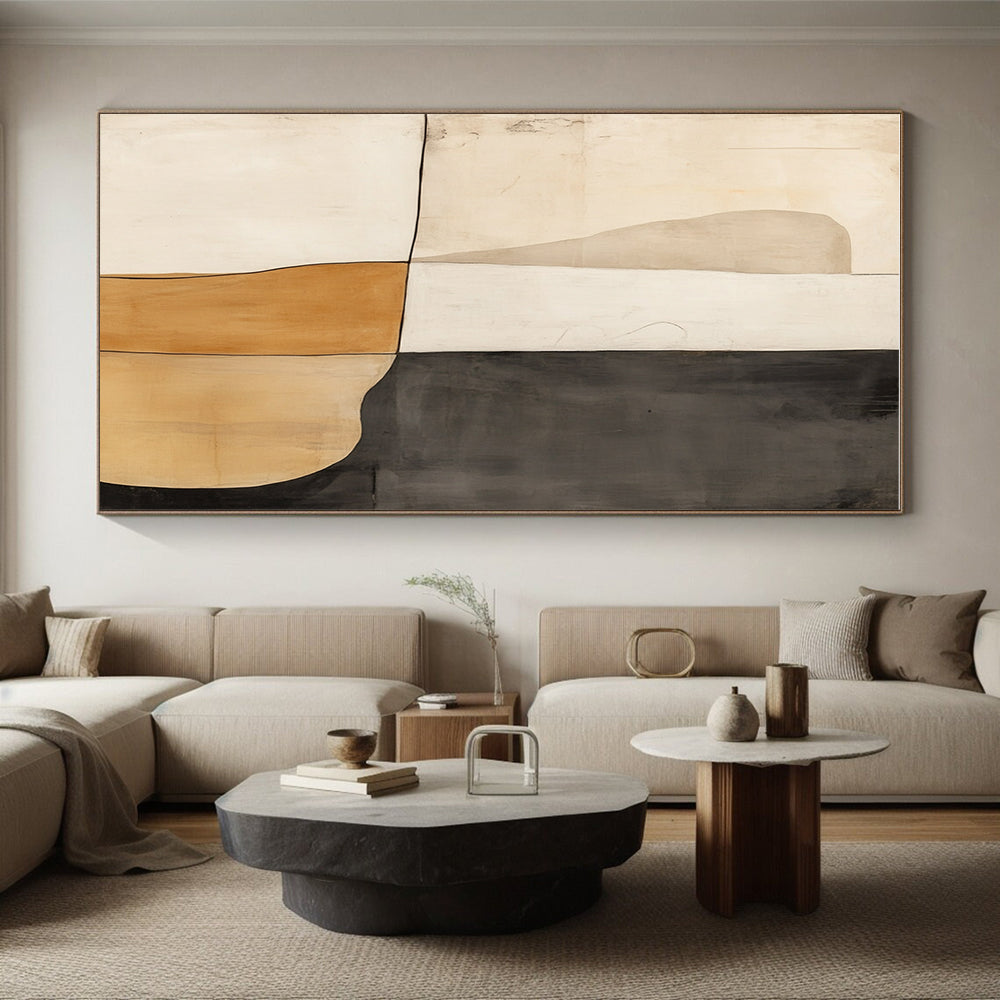Neutral Geometric Forms Abstract Painting with Quiet Sophistication WINK055