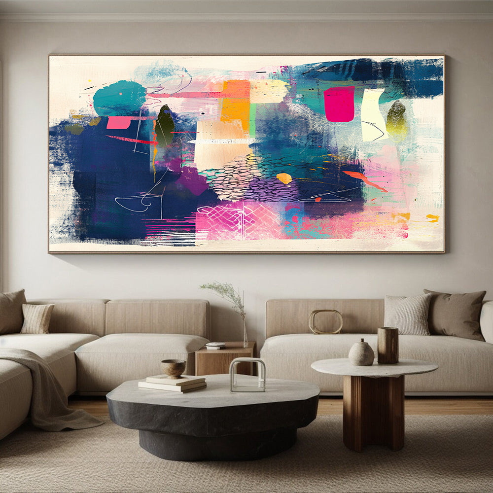Colorful Abstract Composition Painting with Eclectic Vibrancy WINK079