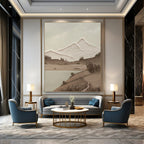 Minimalist Textured Mountain Landscape Abstract Painting for Timeless Spaces HENG268