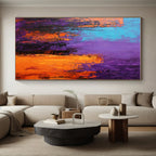 Purple Orange City Abstract Painting with Urban Energy WINK571