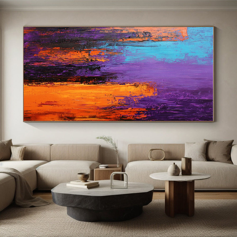 Purple Orange City Abstract Painting with Urban Energy WINK571