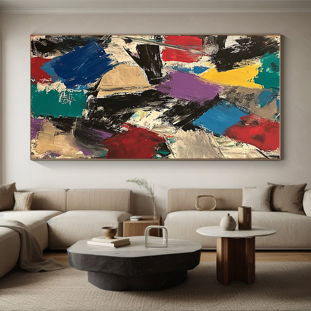 Colorful Block Abstract Painting with Vibrant Energy WINK777