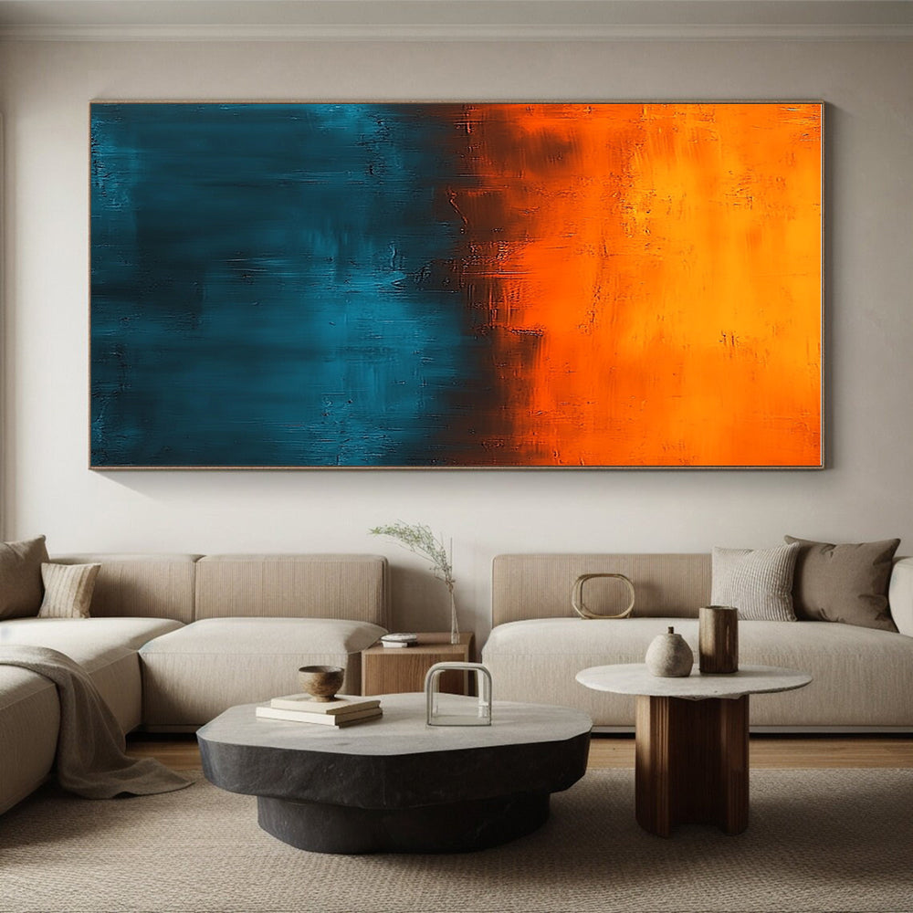 Orange Blue Abstract Gradient Painting with Smooth Transitions WINK658