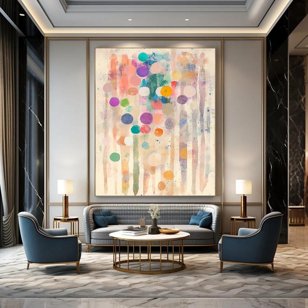 Colorful Dot Abstract Cheerful Abstract Painting GAB0367