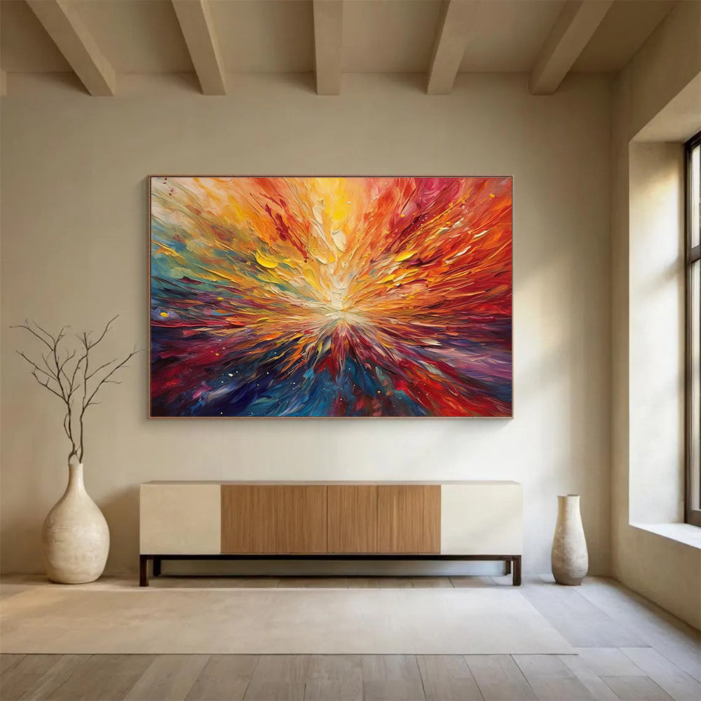 Beach Umbrella Joy Abstract Painting for Coastal Home Escapes YHT301