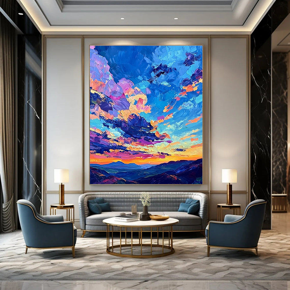 Colorful Sky Landscape Impressionistic Abstract Painting for Nature Lovers GAB1505